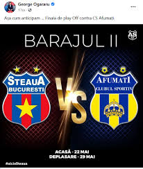 Alternatively, you could view the past results based on afumaţi home ground. George Ogararu O Inteapa Pe Fcsb Dupa Ce Echipa A Doua A Pierdut Barajul Cu Cs Afumati Mesajul Postat De Managerul General Al Stelei Sport Ro