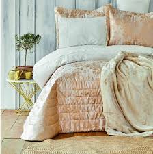 Karaca Home Cift Kisilik Benna Bej Yatak Ortusu Seti Alkapida Com