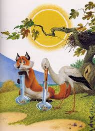 Illustrazione Di Severino Baraldi Per La Favola La Volpe E La Cicogna Adoro Lo Stile Delle Sue Illustrazio Volpe Illustrazioni Vintage Bambino Illustrazione