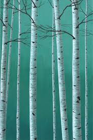 3 Piece Birch Tree Wall Art Teal Green Aspen Trees Birch Tree Pictures Large 3 Piece Canvas Wall Art Living Room Wall Decor Above Bed Art Dining Room Artwork Tree Wall Art Large Wall Art Canvas Wall Art