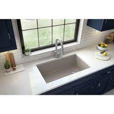 A quartz sink is typically designed as the most eye catching portion of your kitchen set up. Karran Undermount Quartz Composite 32 In Single Bowl Kitchen Sink In Concrete Qu 670 Cn The Home Depot