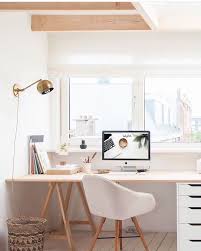 White And Light Wood Office Space Home Office Decor Office Interior Design Home Office Space