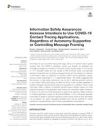 Anyone who has been to an interstate exposure venue is required to follow the quarantine requirements of the interstate exposure venues direction. Pdf Information Safety Assurances Increase Intentions To Use Covid 19 Contact Tracing Applications Regardless Of Autonomy Supportive Or Controlling Message Framing