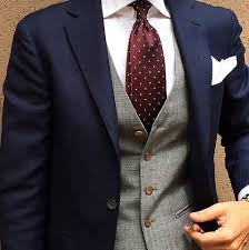 Navy Blue Blazer White Oxford Gray Waistcoat Maroon Tie W White Pin Dots Whi Graue Weste Hochzeit Anzug Blau Anzug