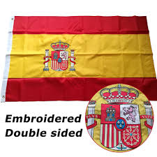 Bandera de españa), as it is defined in the spanish constitution of 1978, consists of three horizontal stripes: Double Sided Embroidered Sewn Spain Flag Banner Spanish National Flag Embroidery World Country Banner Oxford Fabric Flags Banners Accessories Aliexpress