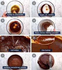 First, preheat your oven to gas mark 4/170 degrees/360 degrees fahrenheit and prepare your disposable tin foil tins by melting a couple of tbsp of butter in the microwave, and brushing the bottoms and sides of the tins with melted butter. Easy Chocolate Fudge Cake Recipetin Eats