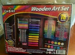 new cra z art wooden art set 78 piece w wooden storage case