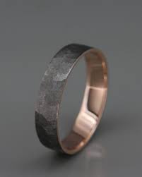 Black 14k Rose Gold Men S Wedding Ring Handmade 14k Solid Rose Gold Rough Faceted Men Wedding Band 3mm 4mm 5mm 6mm 7mm In 2020 Mens Rose Gold Wedding Ring Mens
