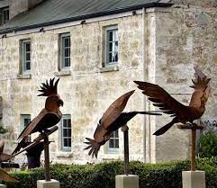 Cockatoo Sculptures Corten Steel 1m Tall Birds Stone Plinths Welding Art Environmental Sculpture Welding Art Projects