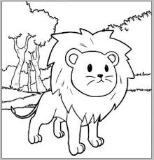 The lion and the mouse. Cute Lion Cartoon Coloring Sheet Mitraland