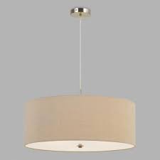 Large Natural Linen Drum 3 Light Billie Pendant Lamp World Market