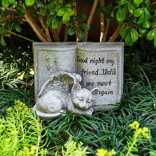 10 best pet memorial poems. Buy Small Cat Angel Memorial Stones Sleeping Cat Grave Stone Markers Forever In Our Hearts Cat Angel Figurine Outdoor Best For Deceased Pet Cat Polyresin Stone Finish Online In Indonesia B08tbg3nqn