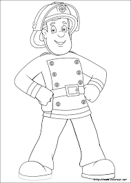 Sam El Bombero Para Colorear