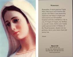 Our Lady Of Medjugorje 4" x 6" Memorare Prayer