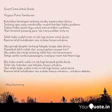 B e takkan habis sejuta lagu f# b untuk menceritakan cantikmu g#m c#m kan teramat panjang puisi f# b tuk menyuratkan cinta ini. Surat Cinta Untuk Starla Quotes Writings By Neyy Pujananting Yourquote