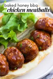 Honey Bbq Chicken Meatballs Are So Juicy And Simple To Make These Baked Chicken Meatballs Are Coa Chicken Meatball Recipes Honey Bbq Chicken Chicken Meatballs
