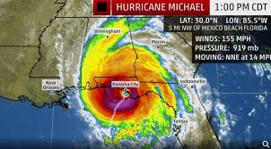 The peak storm surge, located along the right side of where the eyewall made. Hurricane Michael Makes Landfall Near Mexico Beach Florida With 155 Mph Winds
