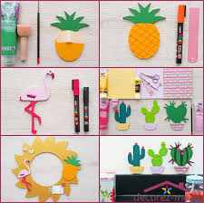 Cactus Ananas Flamant Rose Et Miroir Soleil C Est L Ete Tuto Deco Tendance Tr Bricolage Et Loisirs Creatifs Activite Manuelle Ados Activite Manuelle Deco