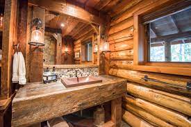 Instead of an exterior outhouse, we have a composting toilet. Rustic Mountain Cabin Bathroom Ideas Houzz