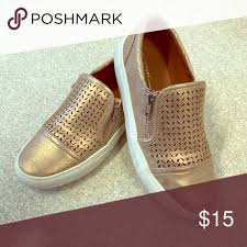 Nordstrom Report Rose Gold Sneakers Nordstrom Rack Slide On Sneakers Shoes Were Only Worn Once Super Cute Rose Gold Sneakers Gold Sneakers Slide On Sneakers