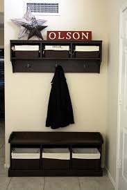 Bench features 2 cubbies for extra storage. Entryway Bench And Storage Shelf With Hooks Ana White