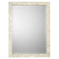Ivory mother of pearl edges surround this modern mirror, lending a touch of subtle multi color and natural beauty. Mother Of Pearl Mirror Williams Sonoma