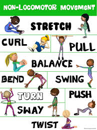 Sementara gerakan non lokomotor adalah gerakan yang tidak disertai dengan perpindahan tempat. Non Locomotor Movement Exercise Cards And Lesson Plans Cute766