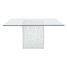 Use this table to mix and match with any chair as it's apart of the mix and match collection. Uma Modern Classic Square Glass Top Acrylic Base Dining Table 51 D 60 D Kathy Kuo Home