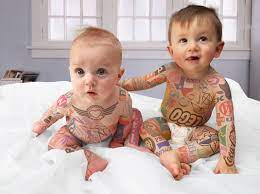 Though there is no specific design or pattern for this tattoo, you have the choice of making it as innovative and creative as possible like inking two little fairies if both the twins are females or images of tigers in case they belong. Beautiful Twins Baby Tattoo Design Sheplanet