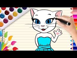 12 best ausmalbilder talking tom images. Talking Angela Coloring Pages For Kids How To Draw Talking Angela By Coloring Book Youtube