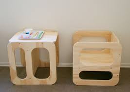 Natural Cube Chair Table Infant Toddler Preschool Montessori Side Table Weaning Desk Movement Independence Special Needs Cube Chair Kids Chairs Toddler Chair