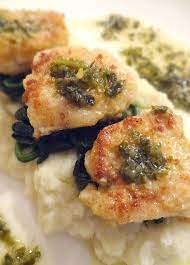 Monkfish With Cauliflower Puree Wilted Spinach Monkfish Recipes Seafood Recipes Fish Recipes