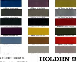 True To Life Holden Paint Chart Old Holden Paint Codes