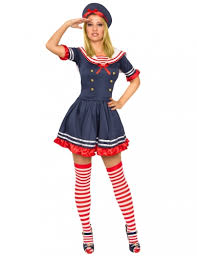 Costume da marinaio vestito per bambina per feste di carnevale e estate. Costume Da Marinaio Blu E Rosso Per Donna Costumi Adulti E Vestiti Di Carnevale Online Vegaoo
