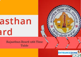 Rajasthan Board 12th Time Table 2020 Senior Secondary Examination Date Sheet University Admissions Board Exam Time Table Board Exam