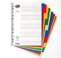 BANTEX A4 PP 10-Tab Index Dividers - Not Printed
