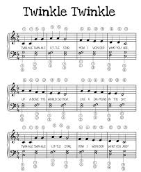 A Simple Version Of Twinkle Twinkle Little Star For Young Piano Students The Score Includes Finger Num Beginner Piano Music Piano Music Piano Lessons For Kids