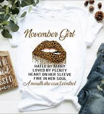 Womens Happy Birthday T Shirts For Adults November Girl Personality Birthday T Shirt Gift November Birthday Gift November Birthday Girl T Shirt Happy November Birthd T Shirts For Women T Shirts S Lip T