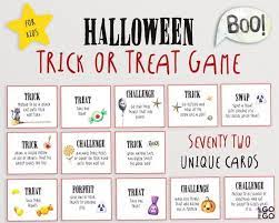 Halloween Trick Or Treat Game For Kids Kids Halloween Party Etsy In 2021 Trick Or Treat Games Halloween Hacks Halloween Games