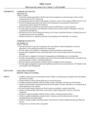Every mba aspirant strikes to seek admission in a reputed business school. Corporate Finance Resume Samples Velvet Jobs