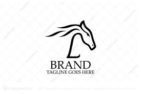 Letter L Horse Logo Horse Logo Typographic Logo Letter L
