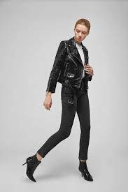 Anine Bing Jett Leather Jacket Black Patent Leather Jacket Black Black Patent Leather Jacket