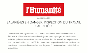 Pôle emploi vous propose un espace dédié ! Salarie Es En Danger Inspection Du Travail Sacrifiee Cnt Travail Affaires Sociales