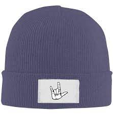 Mens Womens Knit Beanie Hats Asl American Sign Language I Love You Warm Winter Skull Caps Navy Ck18kn4kk7t In 2021 Knit Beanie Hat Beanie Hats Knitting Women