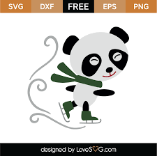 Download Panda Ice Skating Svg Cut File Lovesvg Com