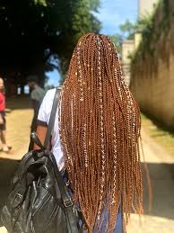 Black And Light Brown Knotless Braids Box Braids Ginger Colored Bb Box Braids Hairstyles Box Braids Styling Box Braids
