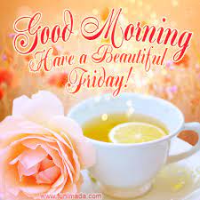 Good morning happy friday gif wishes are the collection of 49 animated images which will assist you to express good morning on the very first moment of happy friday to your beloved one. Good Morning Friday Gif Tea And Rose Download On Funimada Com