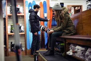 Professional boot fitting ensures safety and comfort on the slopes, AI generated