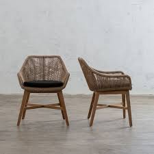 Orlando outdoor woven faux rattan chairs with cushions (set of 2) by christopher knight home (gray, dark gray, black finish). Inizia Woven Rattan Indoor Outdoor Dining Chair Warm Husk Living By Design