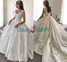 Steven Khalil 2017 3d Floral Ball Gown Wedding Dresses Modest Vintage Cathedral Train Han Ball Gown Wedding Dress Trendy Wedding Dresses Modest Wedding Dresses